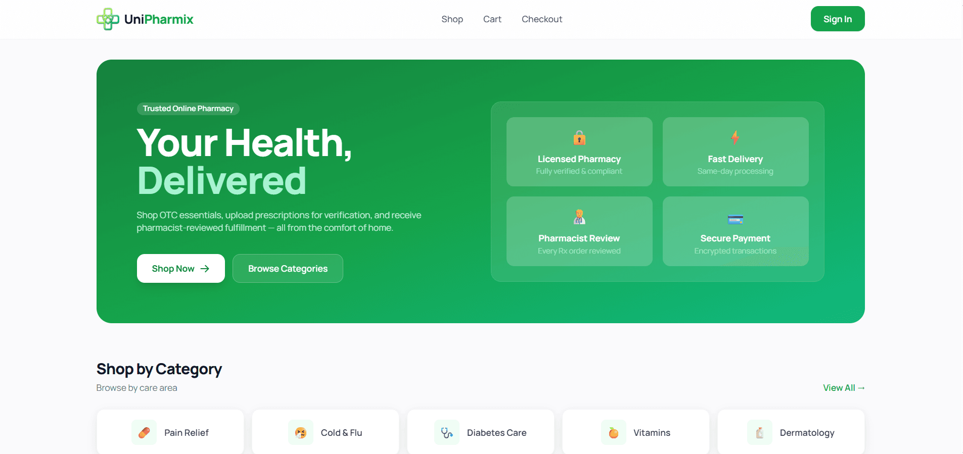 UniPharmix – Online Pharmacy Platform